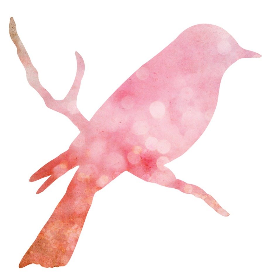 pink bird vintage shape