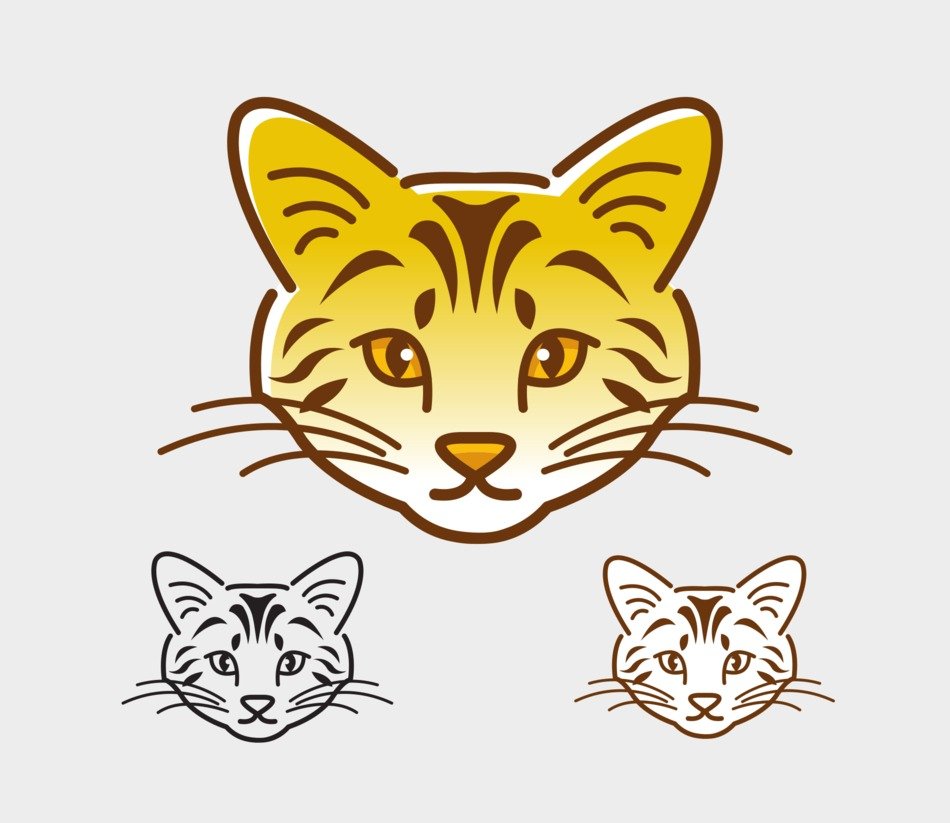 logo with cute kittens muzzles