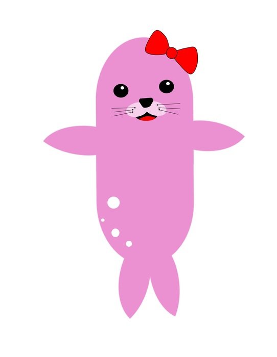 clipart of the Pink seal