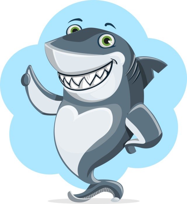 graphic image of a funny shark