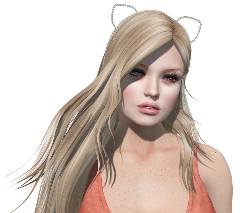graphic girl with cat ears drawing