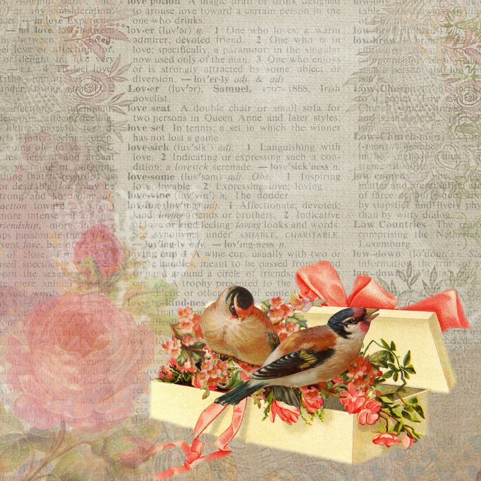 Vintage background with birds free image download