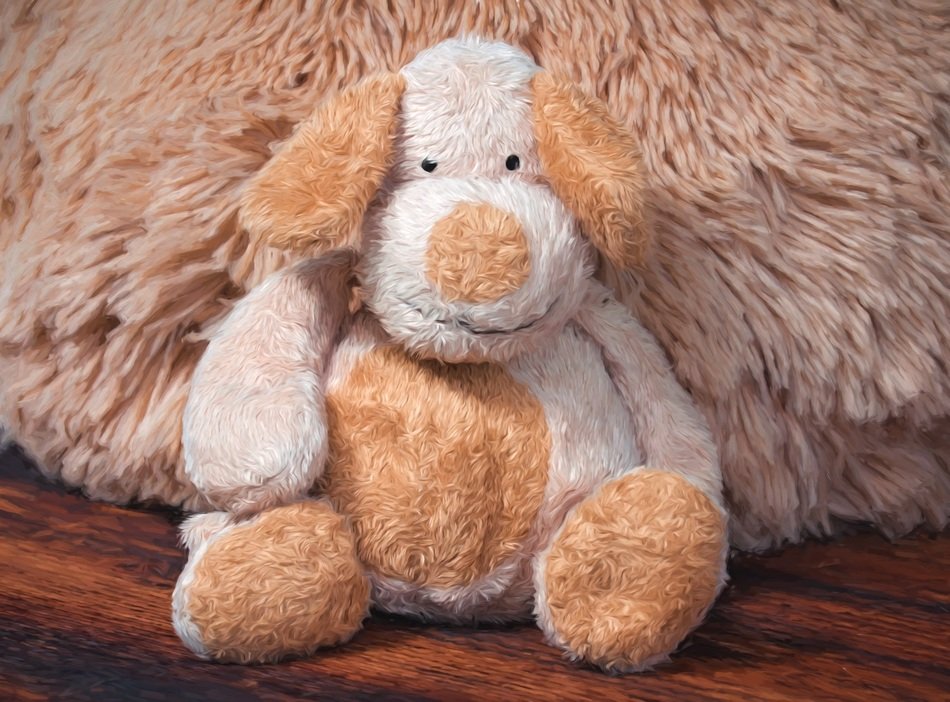 soft toy on the floor in the house