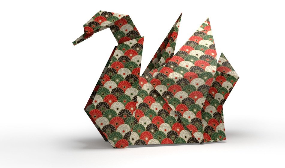 Origami in shape of swan