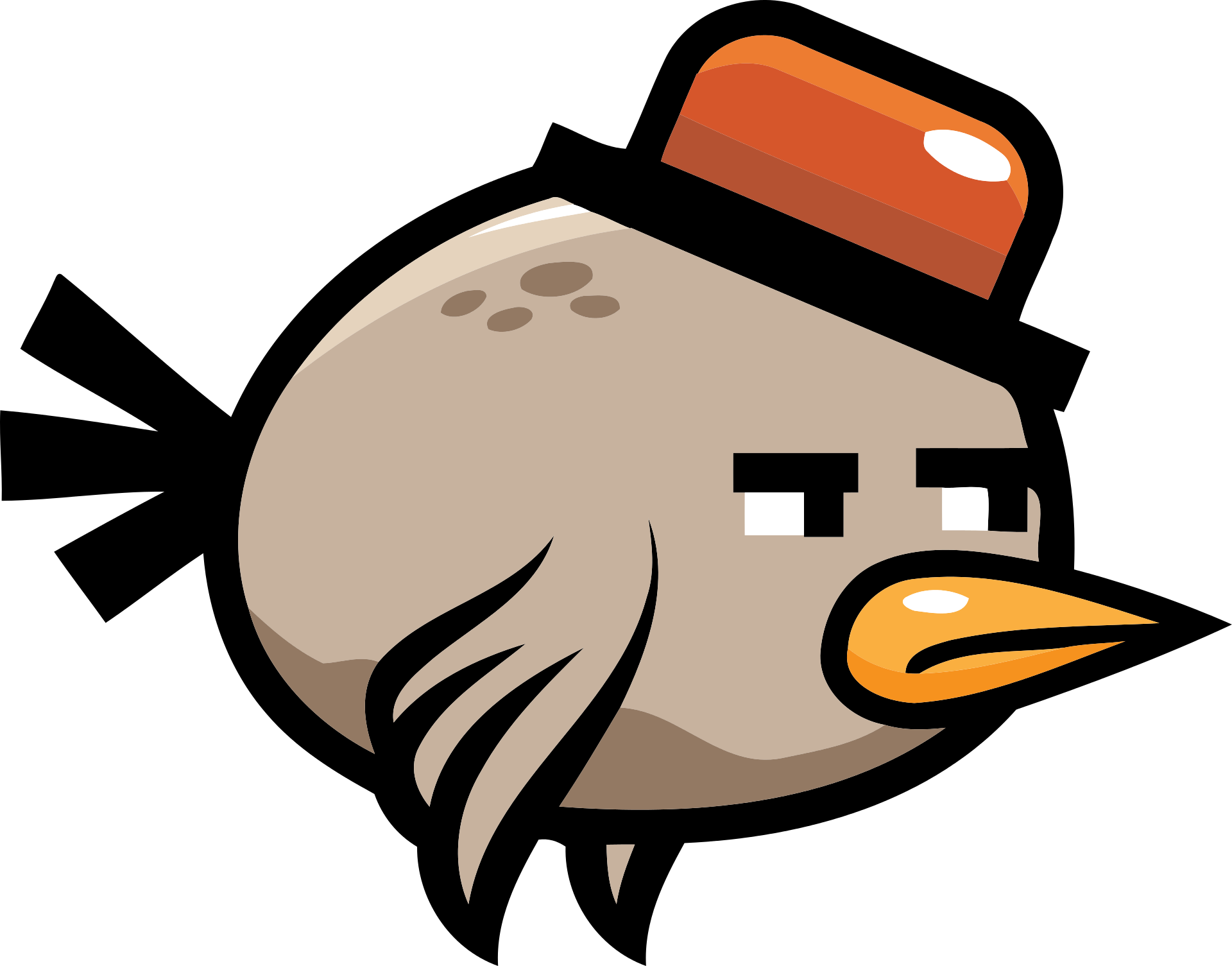 Cartoonish brown bird image.