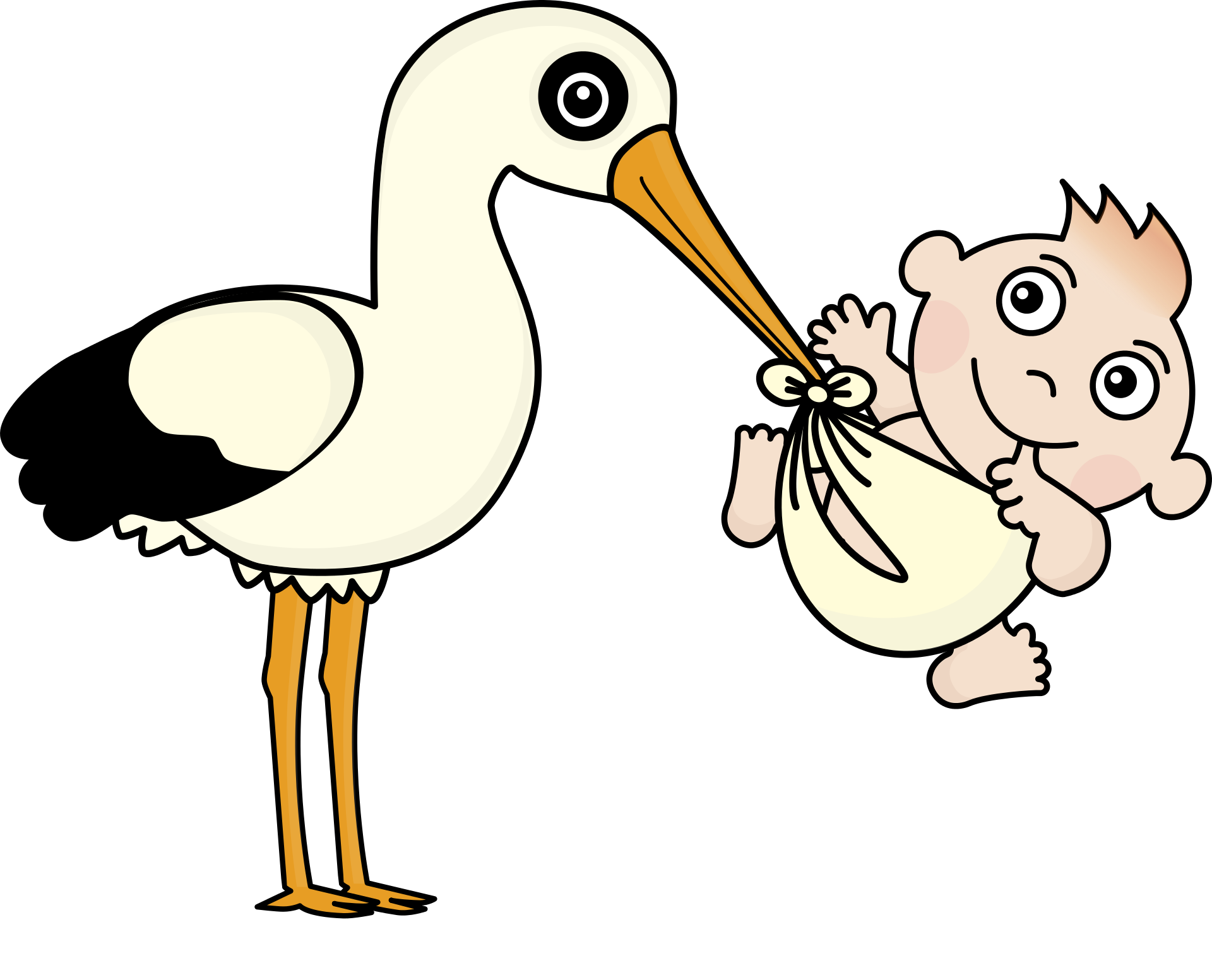 Stork with the baby clipart free image download