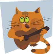 Cat with guitar Vector drawing