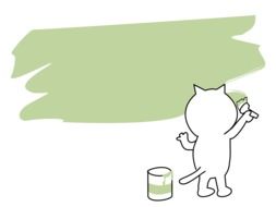cartoon cat paints the wall