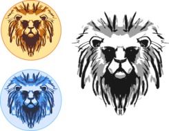 Lion stamps clipart