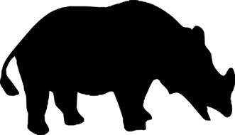 black Rhinoceros Silhouette drawing