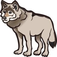 clipart of the grey wolf