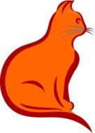 orange silhouette of a cat