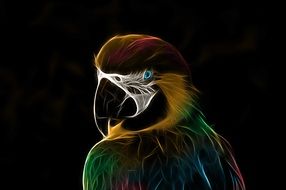 beautiful drawing of a parrot