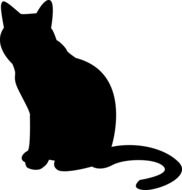 Cat sitting black silhouette picture