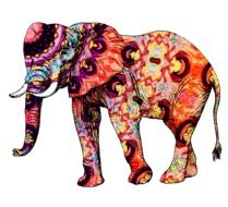 patterned silhouette of an elephant
