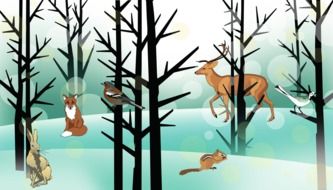 Forest Animals, colorful drawing