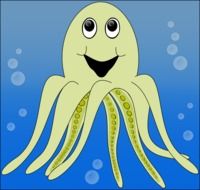 happy cartoon octopus