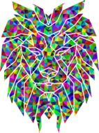 geometric image of a lion's head