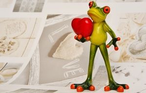 frog with a heart for valentine's day