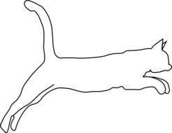 Cat Jumping line Art sketch