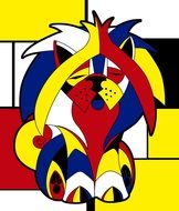 colorful abstract dog as an illustration
