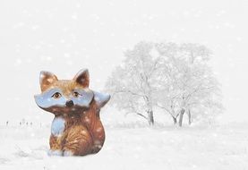 figure of a Fox in the snow