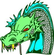 Illustration of colorful dragon