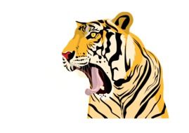 Tiger Roaring colorful drawing