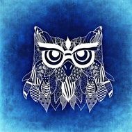 abstract image of owl on blue background