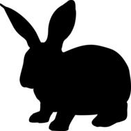 black silhouette of a hare