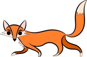 red fox drawing on white background