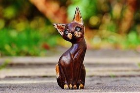 Cat Abstract Brown Wood Cute