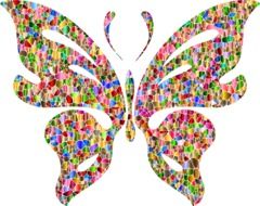 colorful butterfly, mosaic