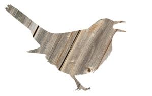 silhouette of a bird with wooden structure as an illustration