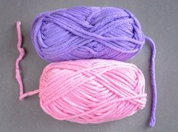 pink and purple woolen yarn