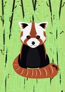 Red Panda Bamboo drawing