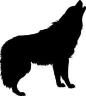 Silhouette of wolf clipart