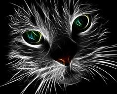 abstract drawing of a cat face