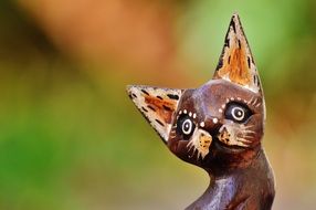 wooden figure of a cat