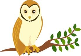 painted forest owl on a branch