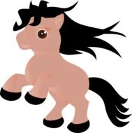 cute brown Pony, illustration