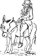 Man riding on a donkey