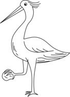 Colourless heron as a drawing