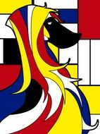 dog in a colorful abstract image