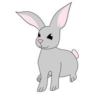 isolated drawn rabbit