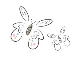 drawn silhouettes of butterflies