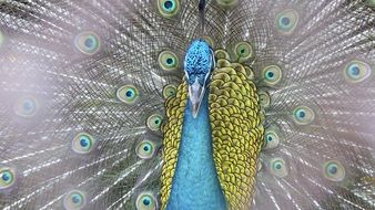 open tail peacock