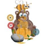 drawing bear with honey