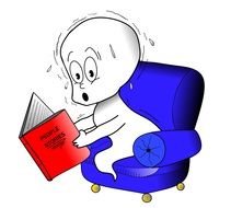 The spirit reads the red book drawing