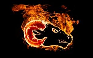 painted fire ram head